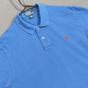Polo Ralph Lauren Shirt Men's L Blue Long Sleeve Polo Preppy